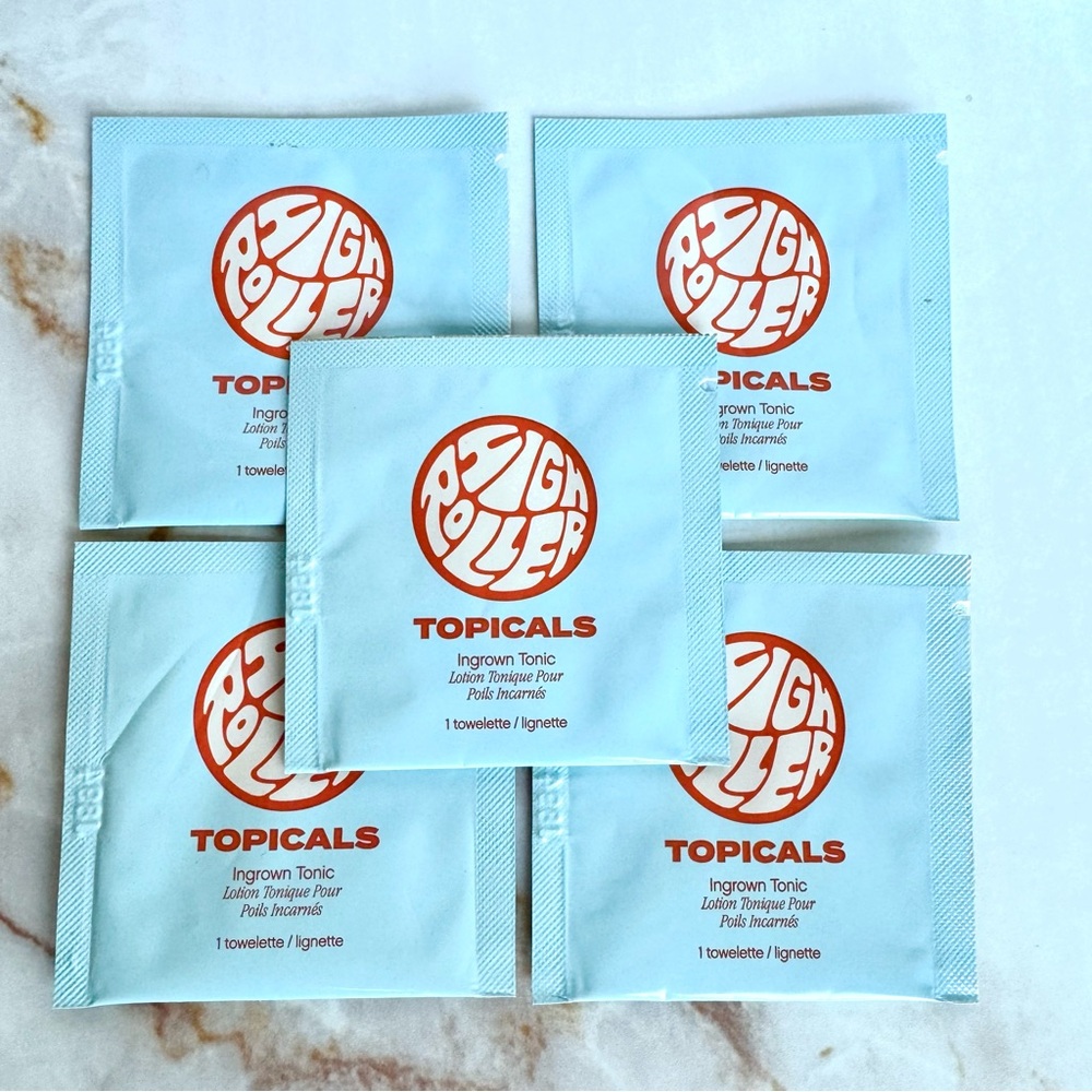 Topicals High Roller Ingrown Hair Tonic with AHA and BHA Sample Towelette x 5